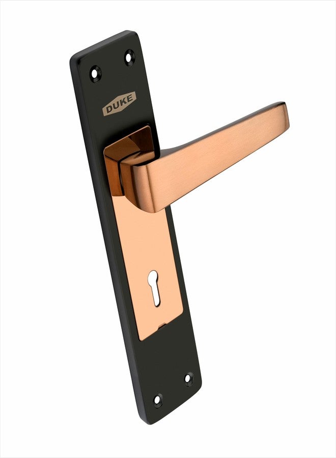 دوق طقم قفل باب نقر عتيق من الفولاذ المقاوم للصدأ من ديوك | مقبض وقفل فاخر للمنزل/المكتب | مقاوم للعوامل الجوية | سمك الباب من 25 إلى 40 مم | سهل التركيب (657 بيج بلاك كي واي) - Image 4